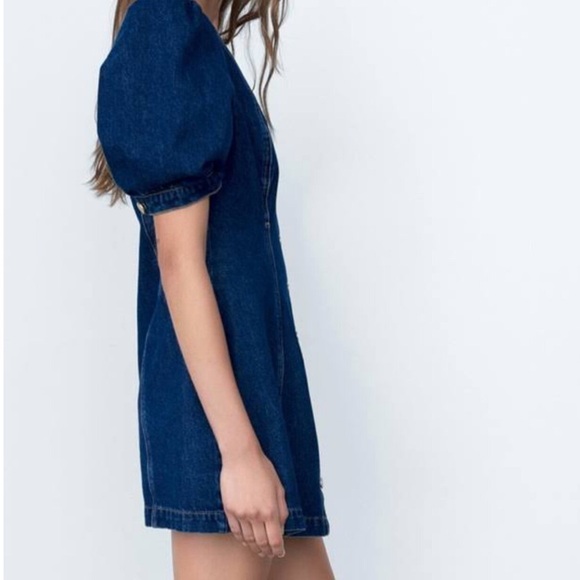 Zara Women's Navy Denim Dress Size XS NWOT - Picture 2 of 6